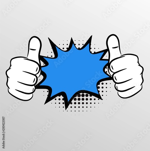 Thumbs pointing on chest