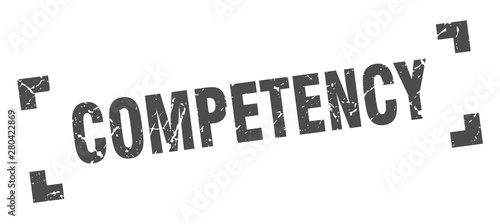 competency stamp. competency square grunge sign. competency
