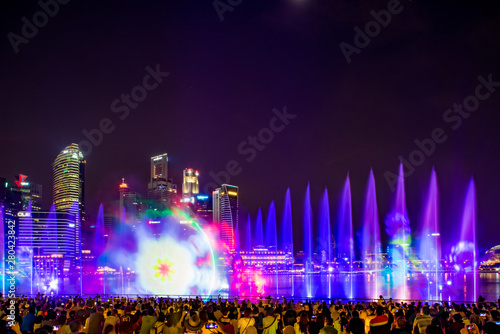 Spectra Light and Water Show Marina Bay Sand Casino Hotel Downtown Singapore