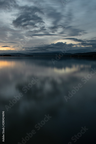 Dramatic stormy dark cloudy sky, natural photo background