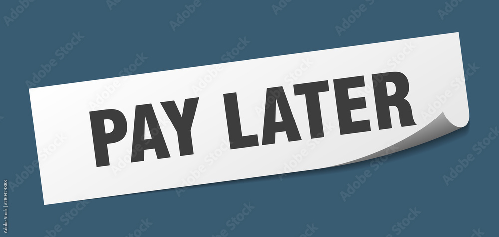 pay later sticker. pay later square isolated sign. pay later