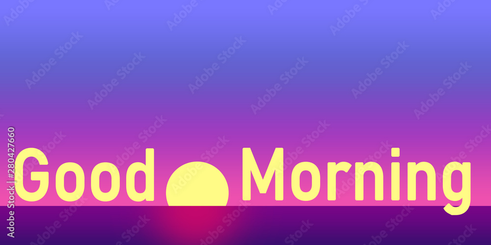 sunset in the morning with good morning description with blue sky coloring page