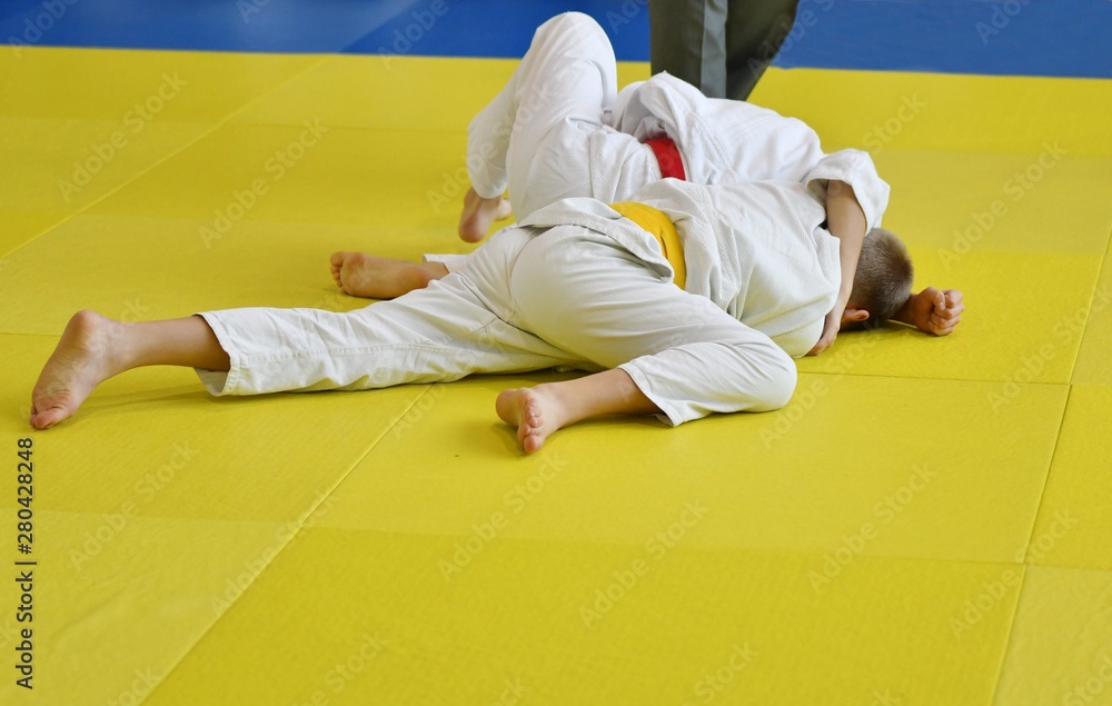 Boys compete in Judo