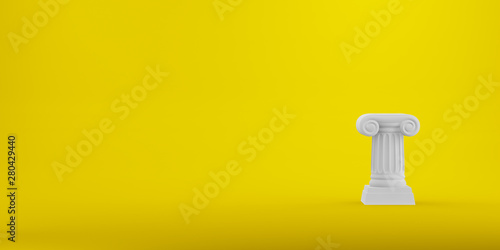 Wallpaper Mural Abstract podium column on the yellow background. The victory pedestal is a minimalist concept. Free space for text. 3D rendering. Torontodigital.ca