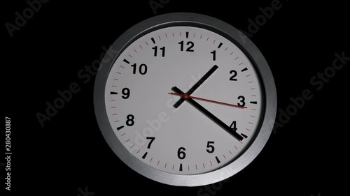 Wallpaper Mural Timelapse of classic wall clock with gray frame and black and red clock hands Torontodigital.ca