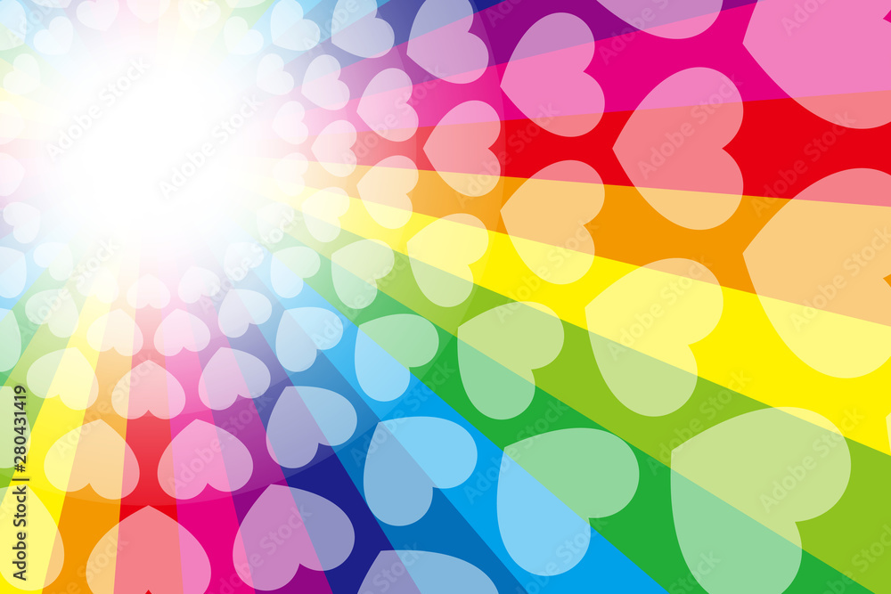 Background Wallpaper Vector Illustration Design Free Free Size Charge Free Colorful Color Rainbow Show Business Entertainment Party Image ベクターイラスト背景 レインボー ハートパターン 楽しい ハッピー パーティー素材 広告宣伝ポスター Stock