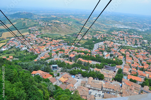 a funicular on the mountains top photo