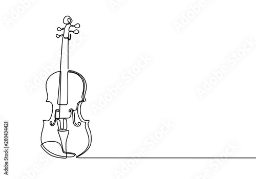 Violin continuous line drawing minimalist design