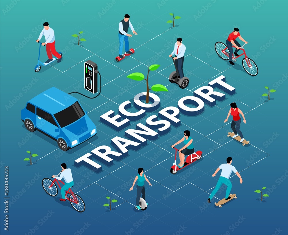 Eco Transport Isometric Flowchart Eco Transport Isometric Flowchart