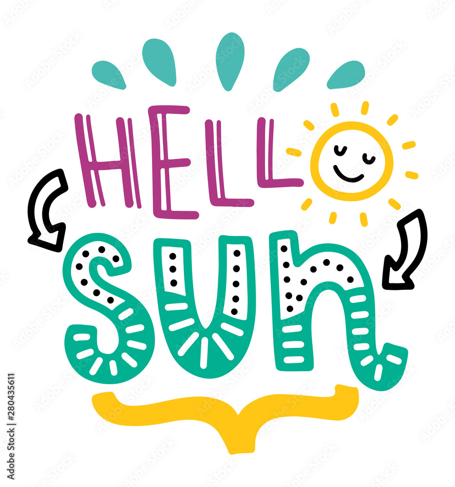 Summer lettering composition with decor. Summer lettering composition with decor.