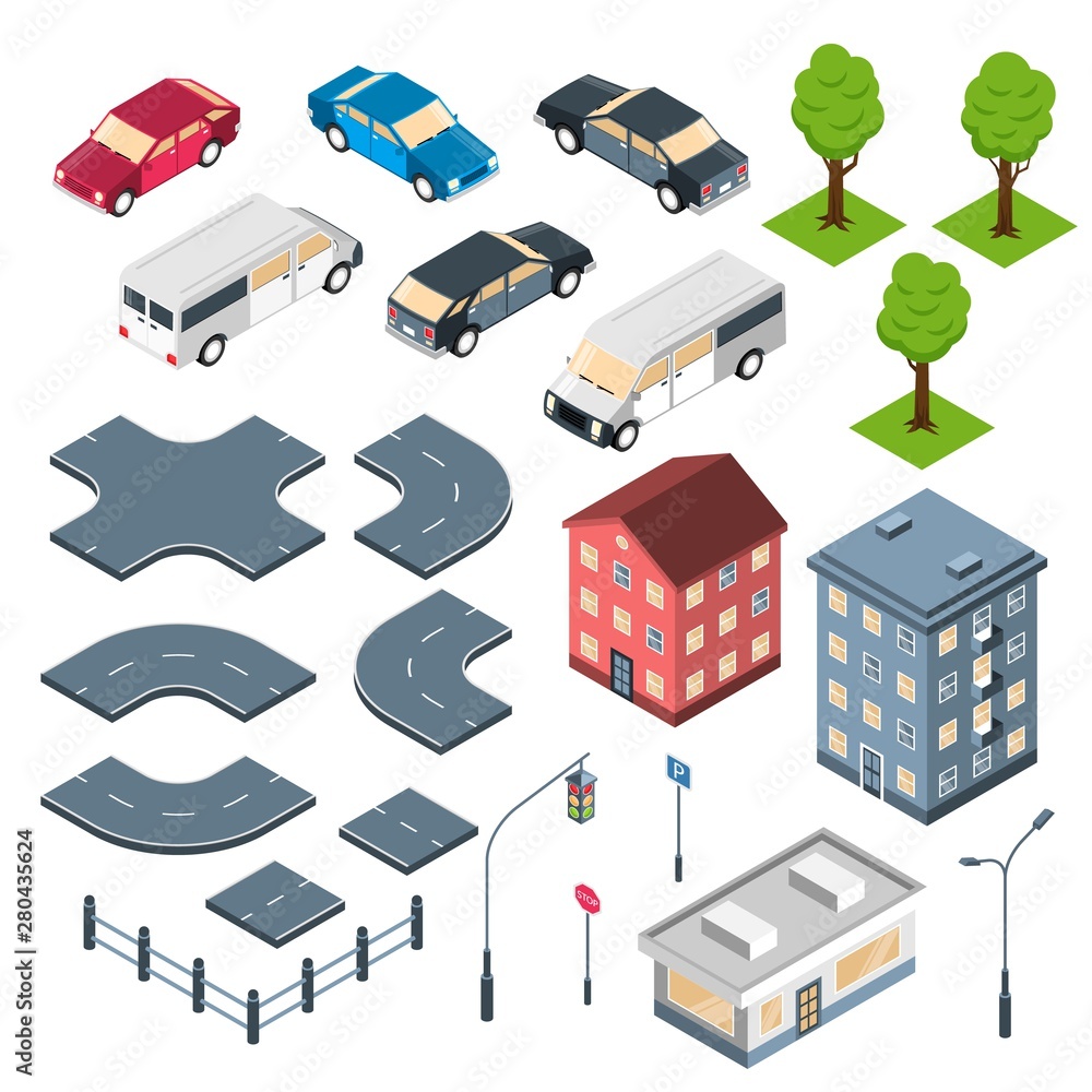 City Elements Isometric Set City Elements Isometric Set