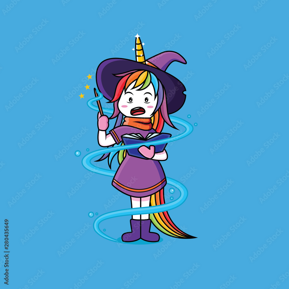 Witches Unicorn are learning magic wands Witches Unicorn are learning magic wands