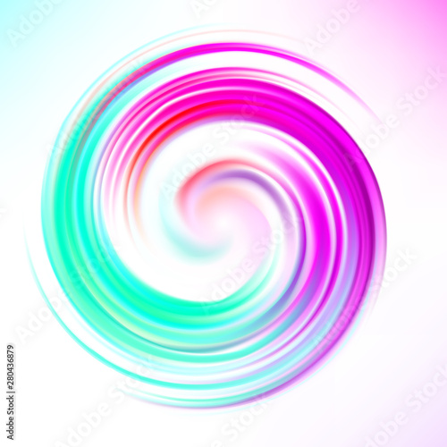 Blue Circle of transition to white as magical swirl waves