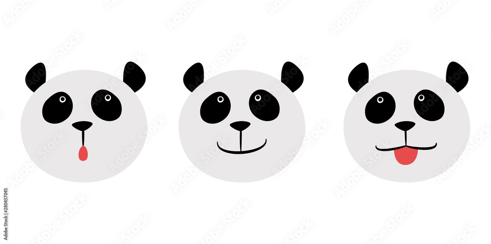 Fototapeta premium Zestaw ilustracji Panda
