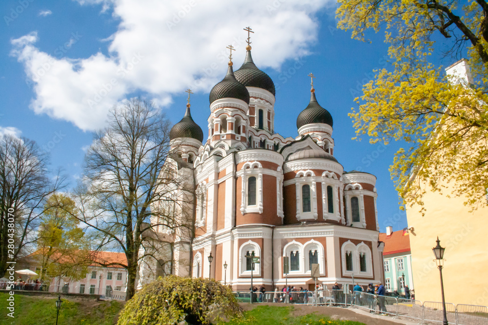 The Alexander Nevsky Cathedral, beautiful orthodox cathedral in the Tallinn Old Town, Estonia