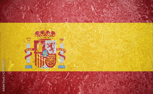 Flag of Spain, concrete background. photo