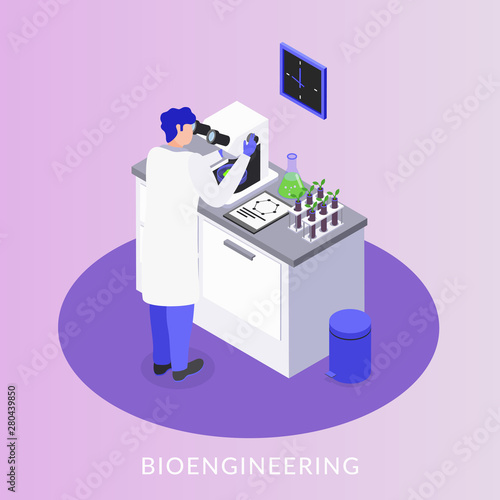 Bio Engineering Isometric Background