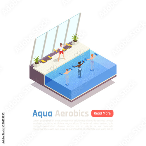 Aqua Aerobics Isometric Composition 