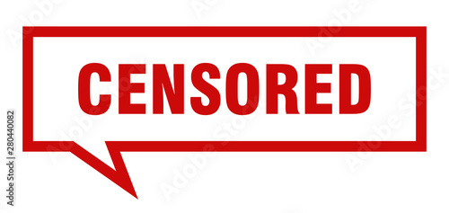 censored sign. censored square speech bubble. censored