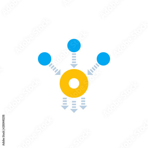 consolidation or merge icon on white © nexusby