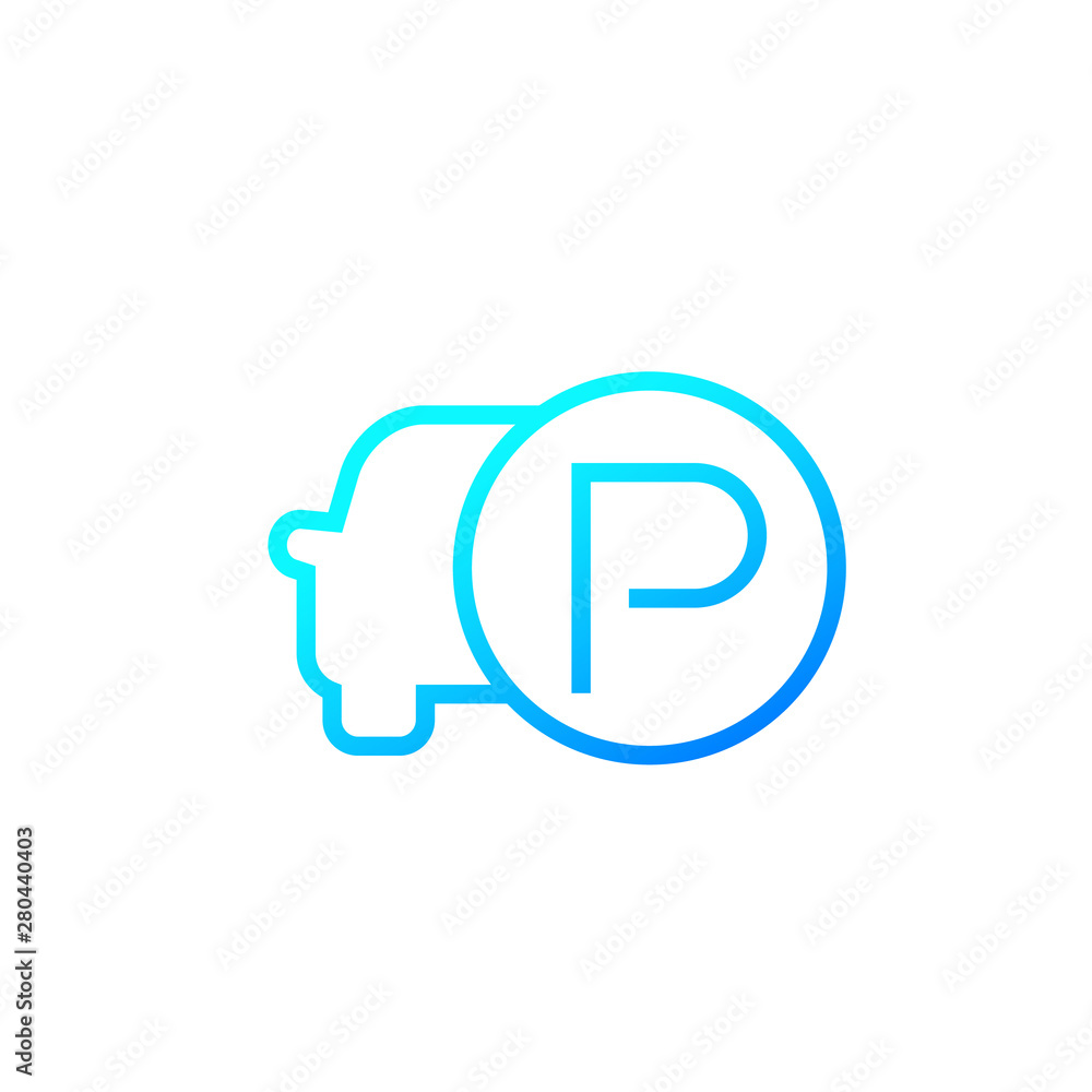 parking lot icon, line vector design parking lot icon, line vector design