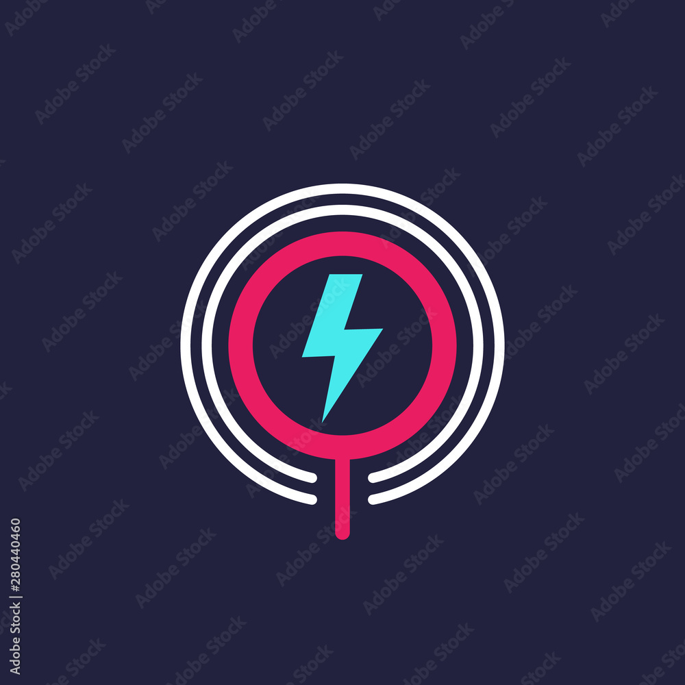 wireless charging station icon on dark wireless charging station icon on dark