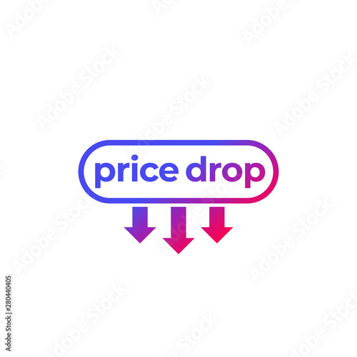 price drop, banner with gradient