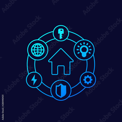 Smart house icons, vector design