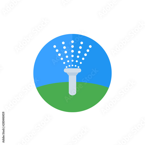 water sprinkler icon, flat vector