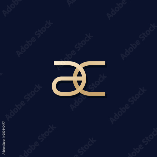 AC letters, vector monogram, logo design