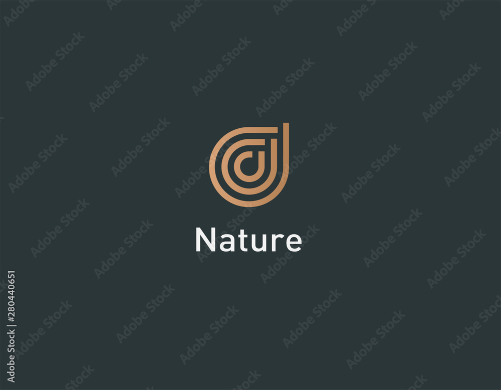 Abstract geometric linear gold logo pattern drop of water for nature company Abstract geometric linear gold logo pattern drop of water for nature company