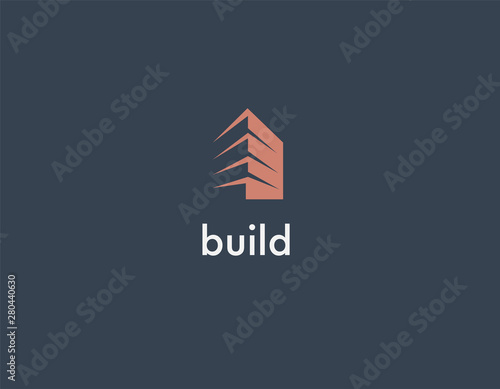 Abstract geometric logo building construction architecture for company