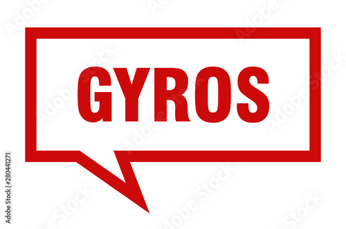 gyros sign. gyros square speech bubble. gyros