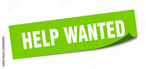help wanted sticker. help wanted square isolated sign. help wanted