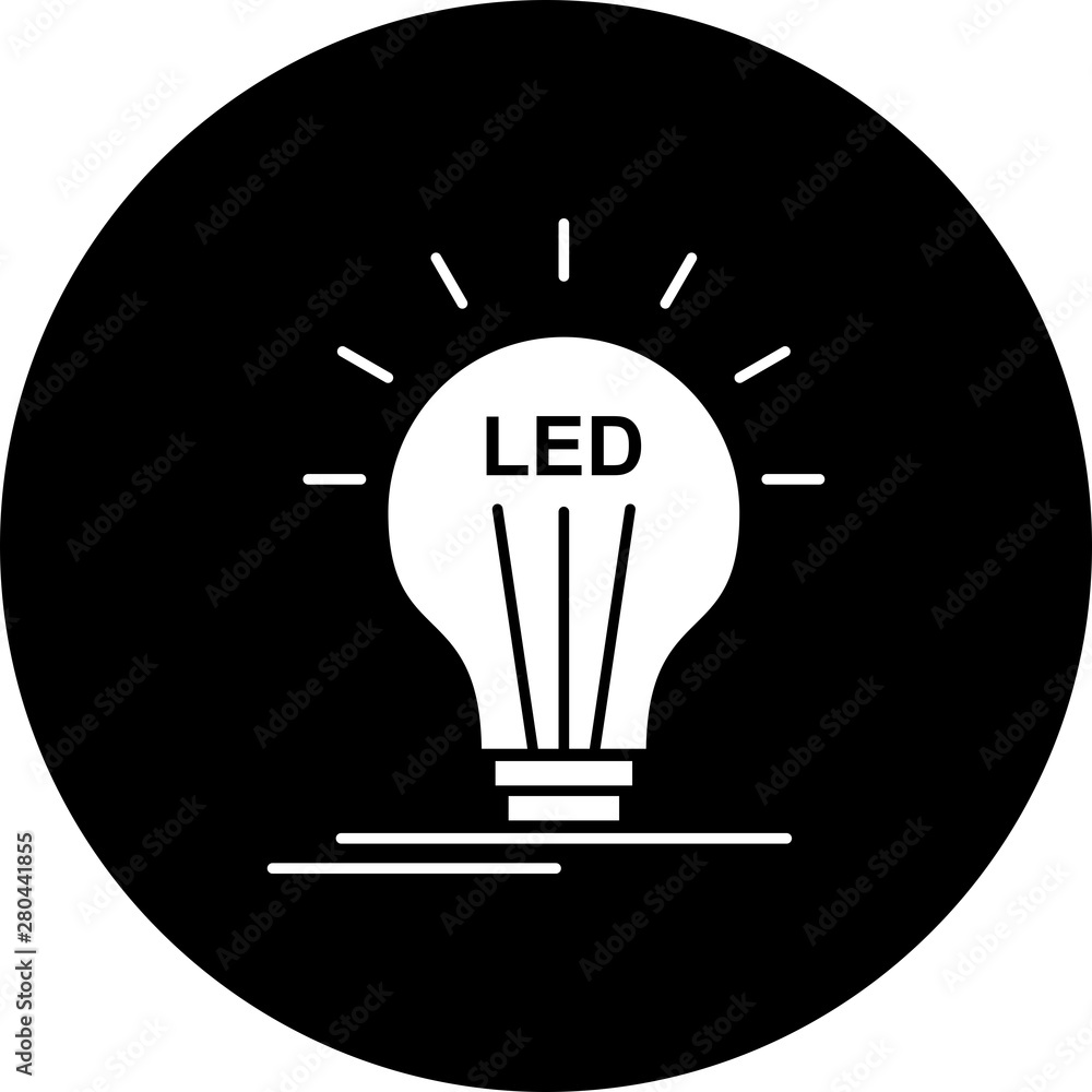 Led bulb icon for your project Led bulb icon for your project