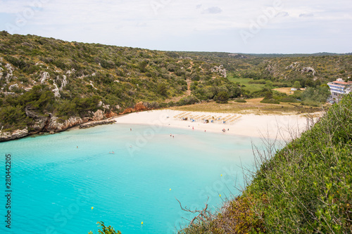 Tranquil Mediterranean beach on Menorca. Cala en Porter.