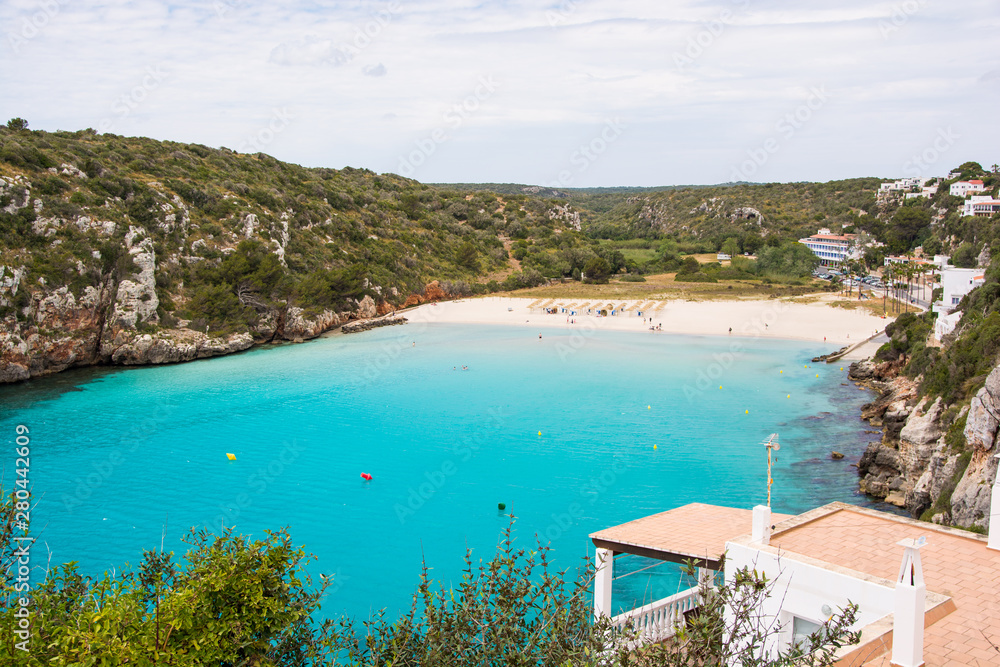 Tranquil Mediterranean beach on Menorca. Cala en Porter.