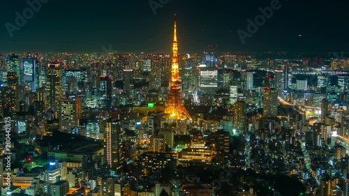 4k Time lapse view of Tokyo city at twilight, Japan