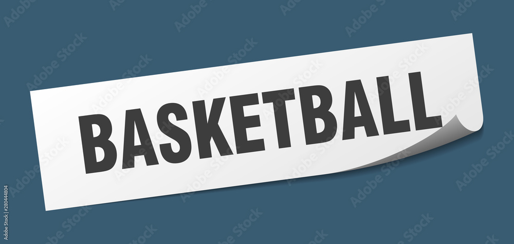 basketball sticker. basketball square isolated sign. basketball