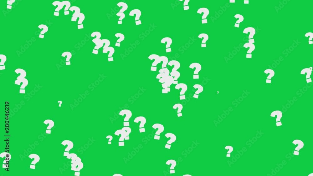 Question Marks On Green Screen. High Quality Animation. Seamless loop, 4K, 60fps Question Marks On Green Screen. High Quality Animation. Seamless loop, 4K, 60fps