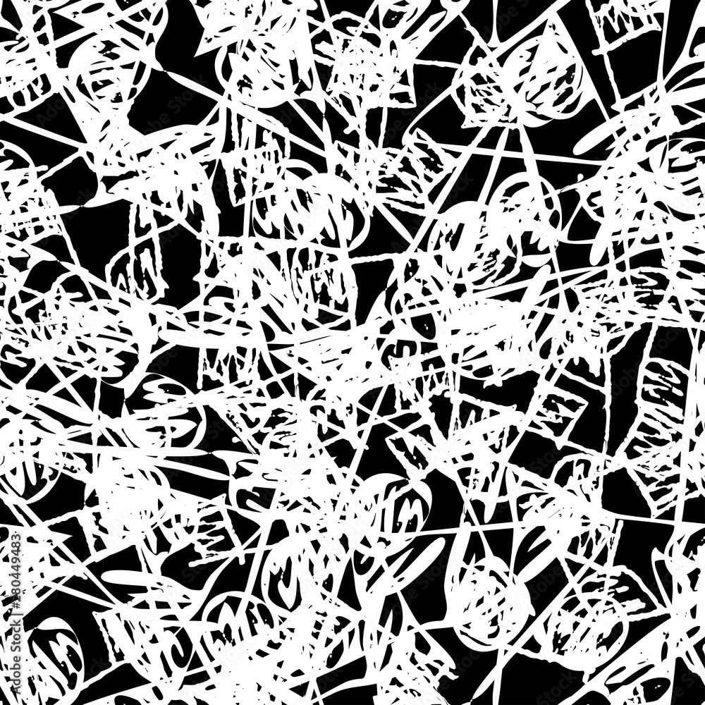 Grunge black and white seamless. Abstract monochrome texture. Futuristic background of lines. Urban vintage style. Template for printing on fabric, covers, posters, icons, web pages. Grunge black and white seamless. Abstract monochrome texture. Futuristic background of lines. Urban vintage style. Template for printing on fabric, covers, posters, icons, web pages.