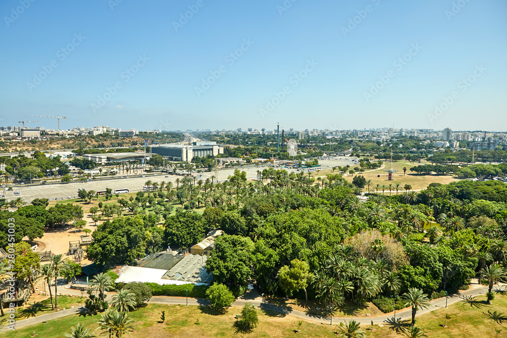 Panorama of Tel Aviv overlooking the Northern Tel Aviv Areas and the amusement park