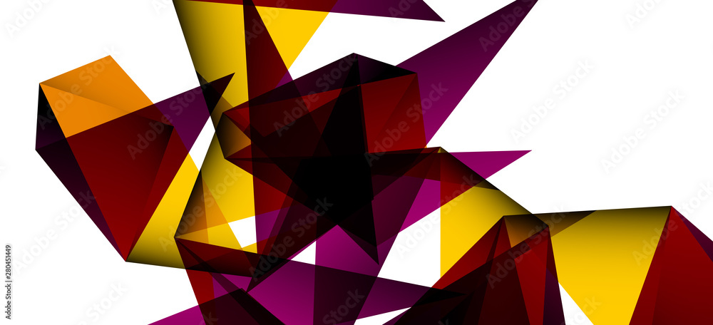 Triangle geometric background in trendy style on light background. Retro vector illustration. Colorful bright. Trendy modern style. Vector business illustration.