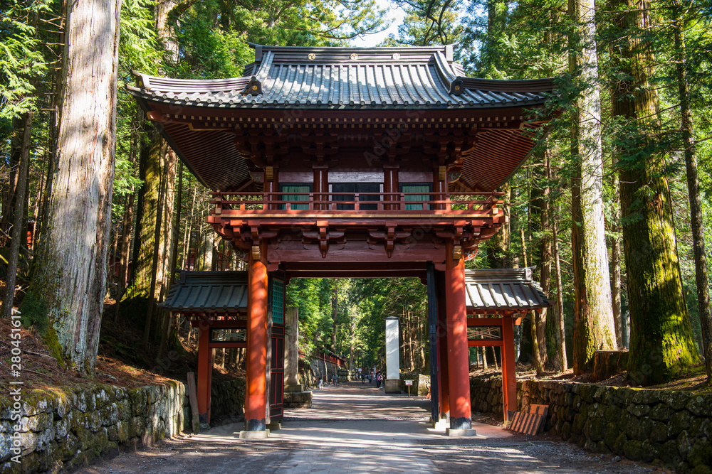 Japan, Nikko, Entrance gate to the Futarasan Shrine Japan, Nikko, Entrance gate to the Futarasan Shrine