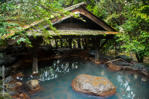 Japan, Kyushu, hot pool of public spa photo