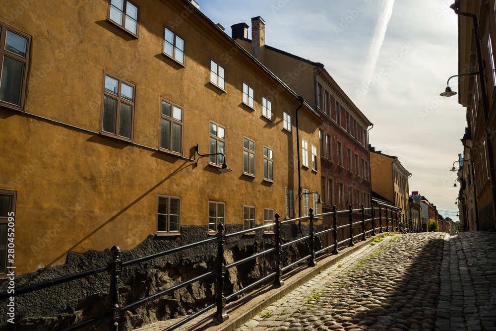 One of the streets of Stockholm in the Sodermalm district.