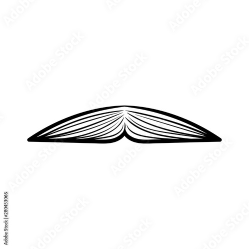 moustache, manhood, humorous mask, icon cartoon hand drawn vector illustration sketch