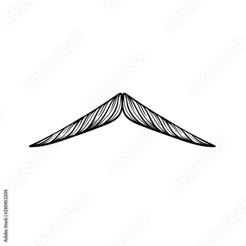 moustache, manhood, humorous mask, icon cartoon hand drawn vector illustration sketch