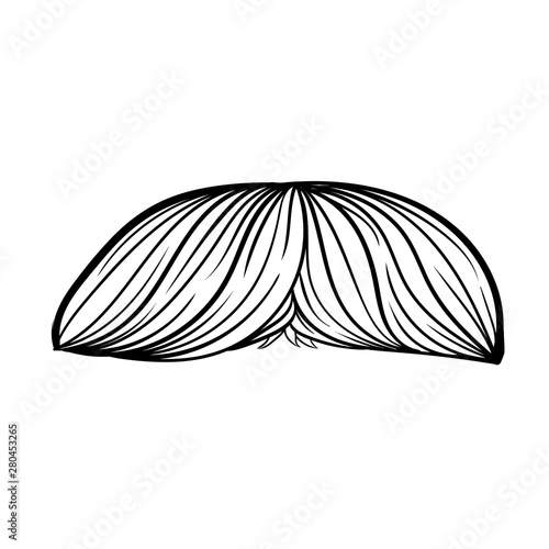 moustache, manhood, humorous mask, icon cartoon hand drawn vector illustration sketch