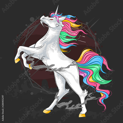 UNICORN MAJESTIC FULL COLOUR VECTOR